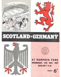 1959 Scotland v Germany official programme 06/05/1959 at Hampden Park