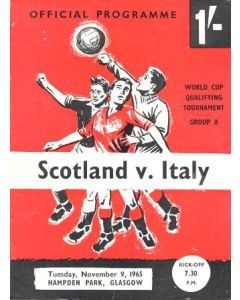 1965 Scotland v Italy official programme 09/11/1965