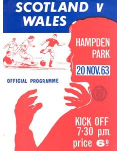 1963 Scotland v Wales official programme 20/11/1963 at Hampden Park