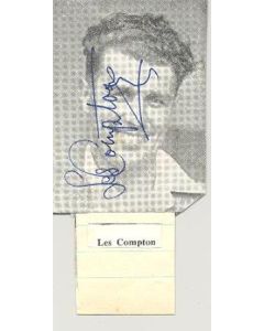 Signed Newspaper Cutting Photograph Les Compton