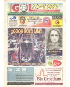 Gol Sport - Spanish newspaper covering the 2001 Champions League Final Bayerm Munich v Valencia