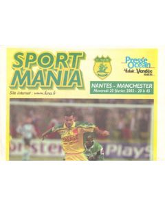 Sport Mania newspaper of 20/09/2002 covering Nantes v Manchester United