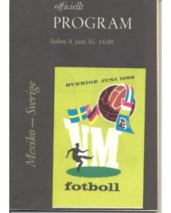 1958 World Cup Programme Mexico v Sweden 08/06/1958